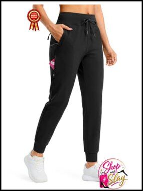 Fleece Lined Joggers Hiking Winter Pants 4 Zipper Pockets